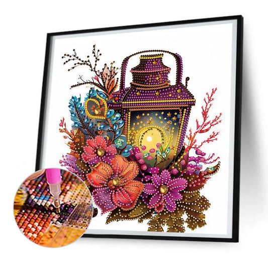 Lights On Flowers - Special Shaped Drill Diamond Painting 30*30CM