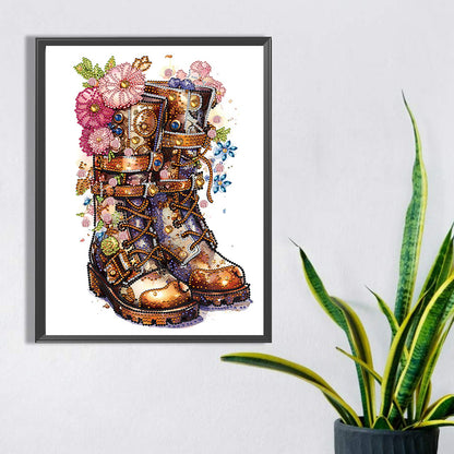 Boots And Flowers -  Special Shaped Drill Diamond Painting 30*30CM