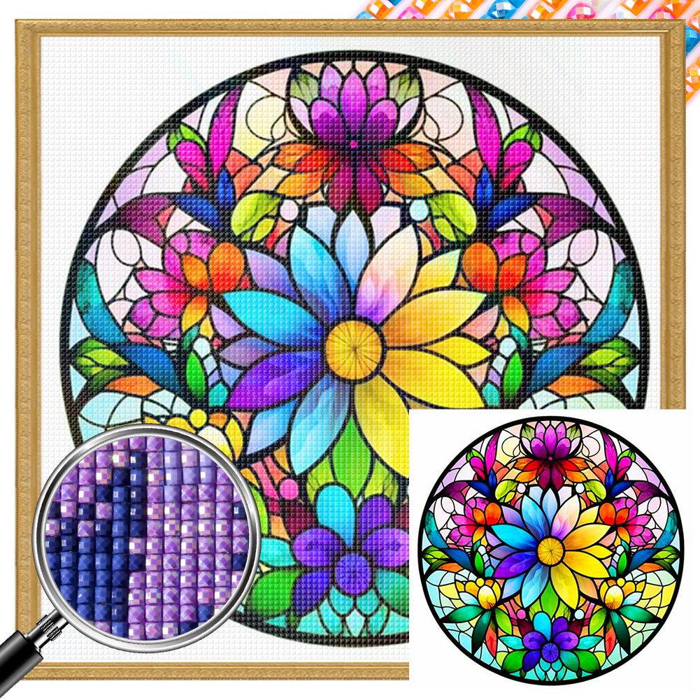 Colorful Flowers - Full AB Square Drill Diamond Painting 30*30CM