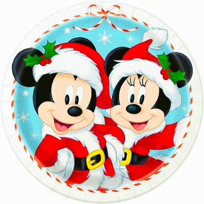 Christmas Mickey And Minnie - Full AB Square Drill Diamond Painting 30*30CM