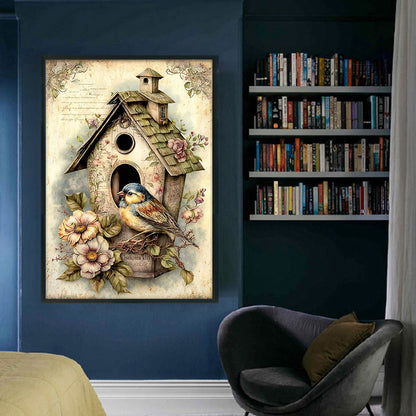 Retro Poster - Bird'S Nest - 11CT Stamped Cross Stitch 40*60CM