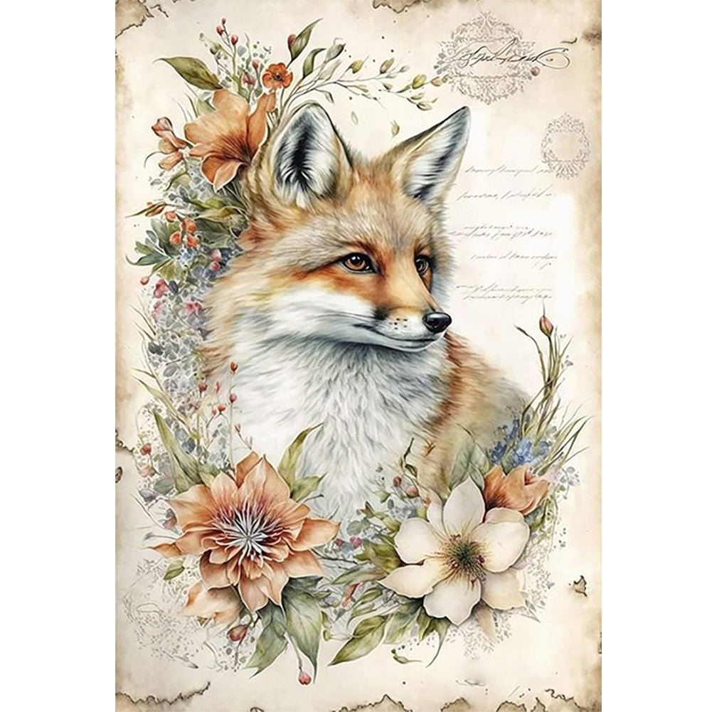 Retro Poster - Fox - 11CT Stamped Cross Stitch 40*60CM