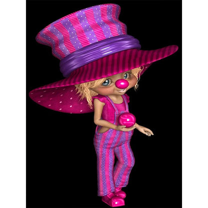 Clown Doll - Full Round Drill Diamond Painting 30*40CM