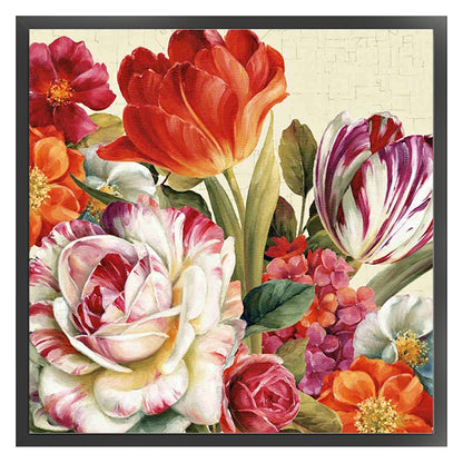 Peonies And Tulips - 11CT Stamped Cross Stitch 40*60CM