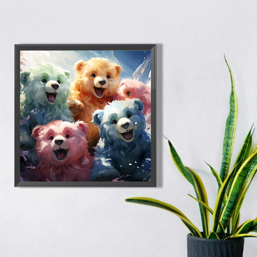 Cute Bear - Full AB Round Drill Diamond Painting 40*40CM