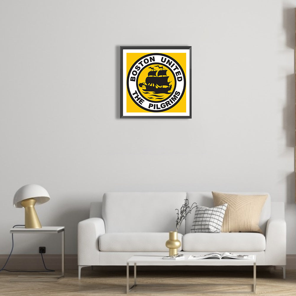 Boston United Football Club - Full Round Drill Diamond Painting 35*35CM