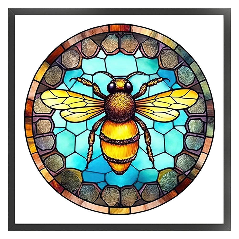 Glass Painting-Bee - 18CT Counted Cross Stitch 20*20CM