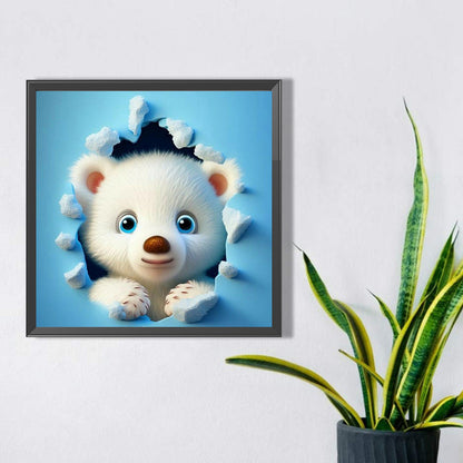 Bear In The Wall - Full AB Square Drill Diamond Painting 40*40CM