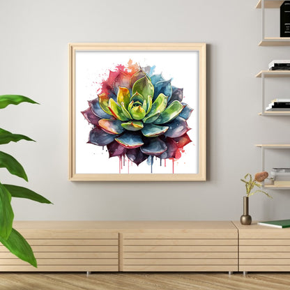 Colorful Succulents - 11CT Stamped Cross Stitch 50*50CM