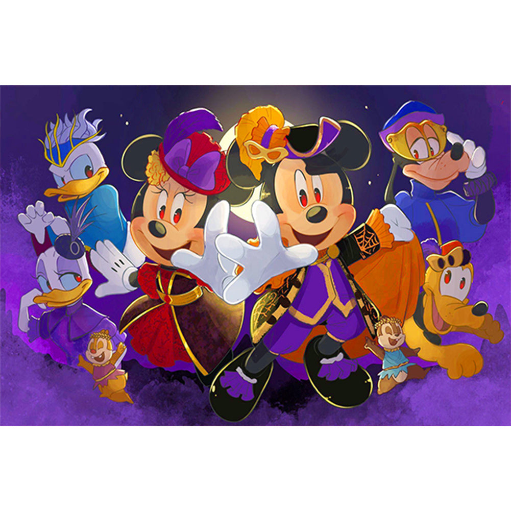 Halloween Vampire Dress Up As Mickey Mouse And His Friends - Full AB Square Drill Diamond Painting 60*40CM