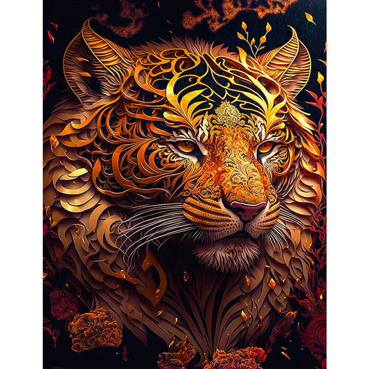Black Gold Tiger - Full Square Drill Diamond Painting 30*40CM