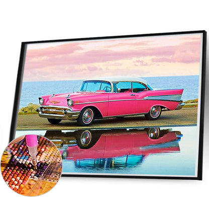 Pink Sports Car - Full Square Drill Diamond Painting 30*20CM