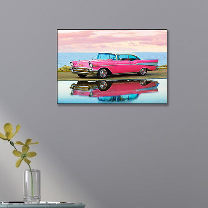 Pink Sports Car - Full Square Drill Diamond Painting 30*20CM