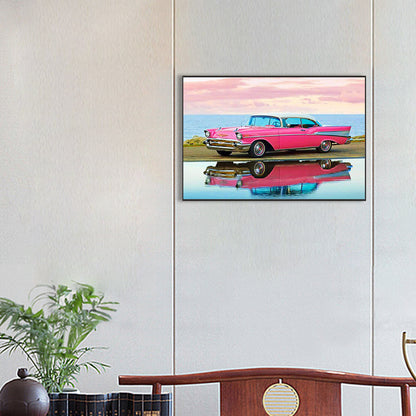 Pink Sports Car - Full Square Drill Diamond Painting 30*20CM