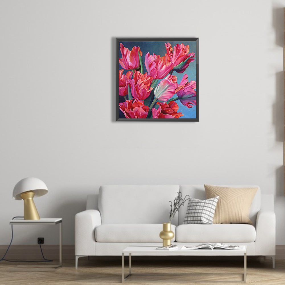 Pink Tulip - Full Round Drill Diamond Painting 30*30CM