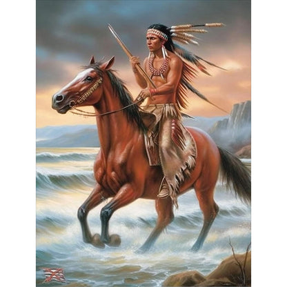 Indians - Full Round Drill Diamond Painting 30*40CM