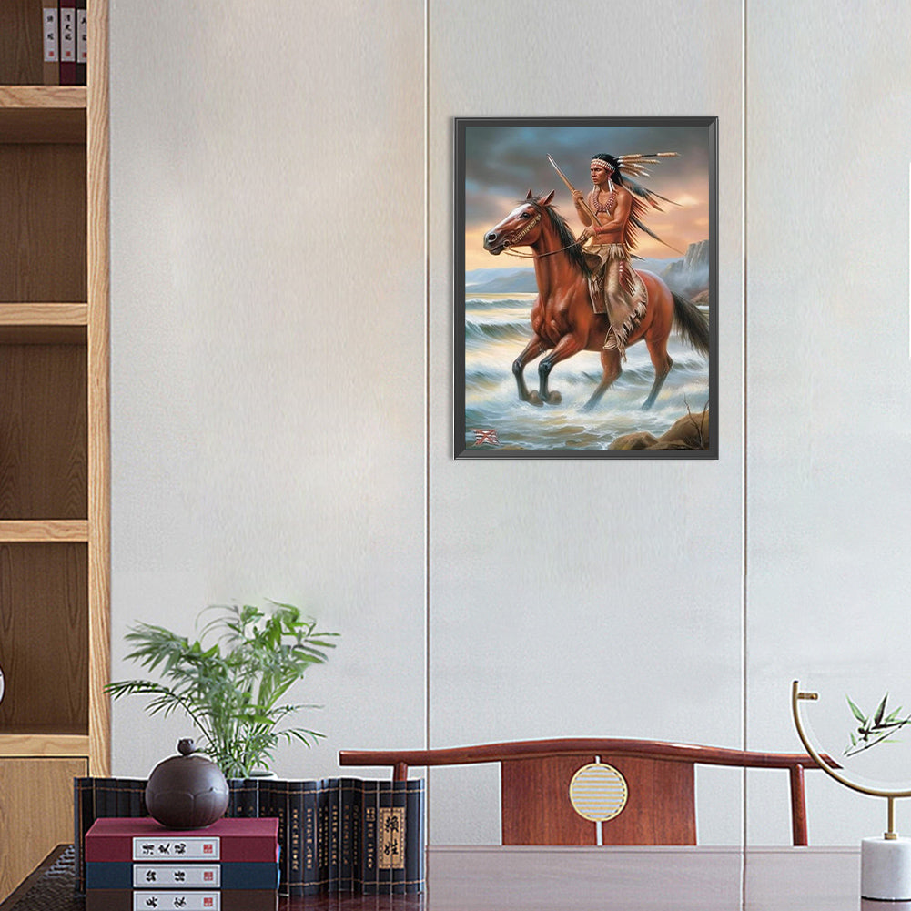 Indians - Full Round Drill Diamond Painting 30*40CM