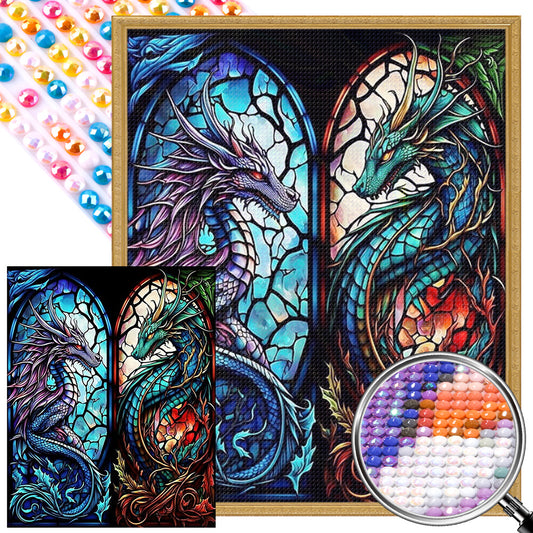 Pterosaur Glass Painting - Full AB Round Drill Diamond Painting 40*50CM