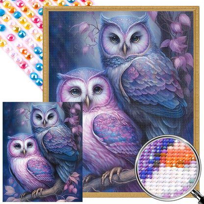 Tree Owl - Full AB Round Drill Diamond Painting 40*50CM