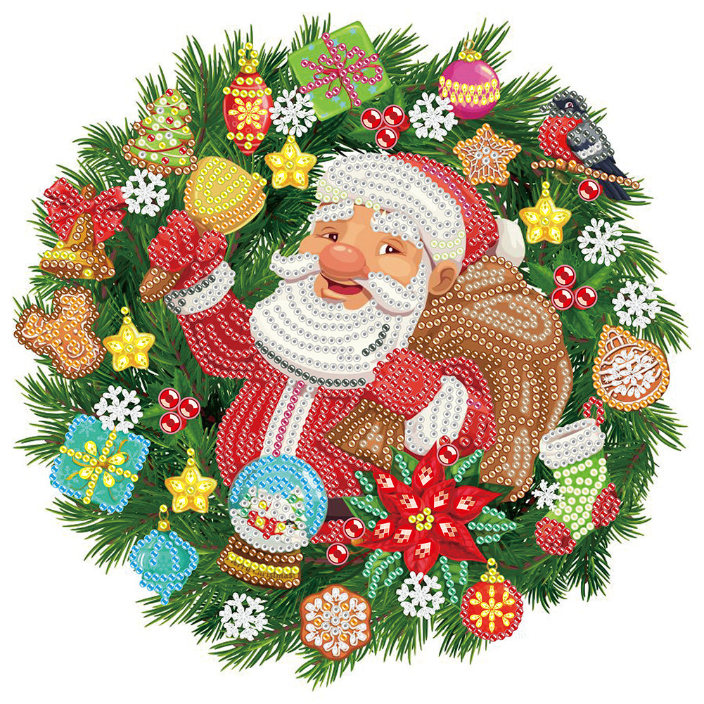 Christmas Wreath -  Special Shaped Drill Diamond Painting 30*30CM