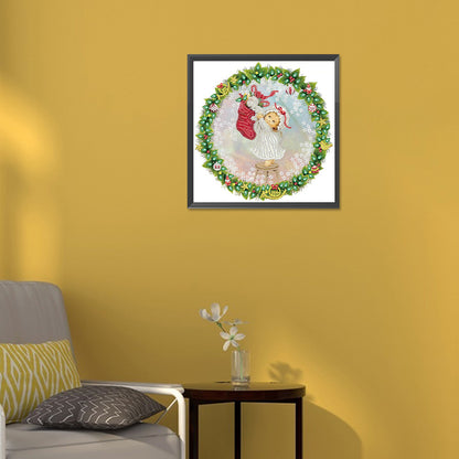 Christmas Wreath -  Special Shaped Drill Diamond Painting 30*30CM