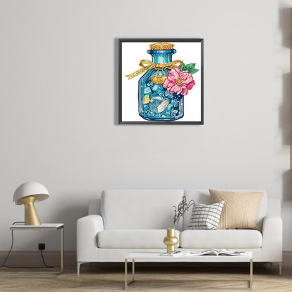 Flowers And Glass Vases - Special Shaped Drill Diamond Painting 30*30CM