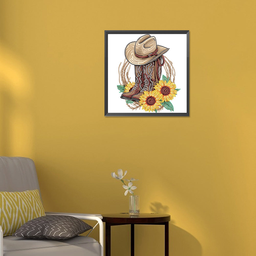 Boots And Cowboy Hat -  Special Shaped Drill Diamond Painting 30*30CM