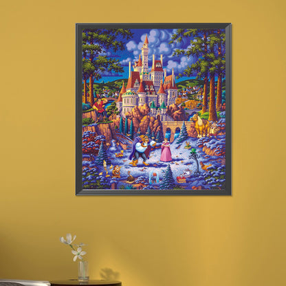 Princess And The Beast - Full AB Round Drill Diamond Painting 40*45CM