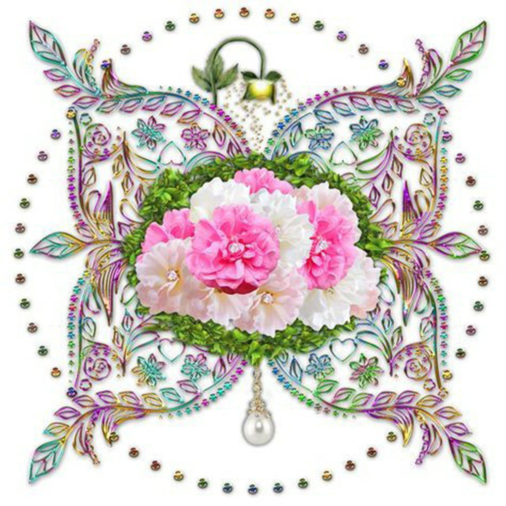 Mandala Bouquet - Full Round Drill Diamond Painting 30*30CM