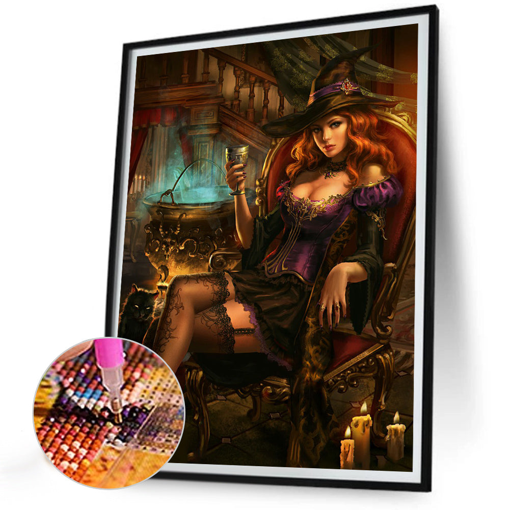 Magic Witch - Full Round Drill Diamond Painting 30*40CM