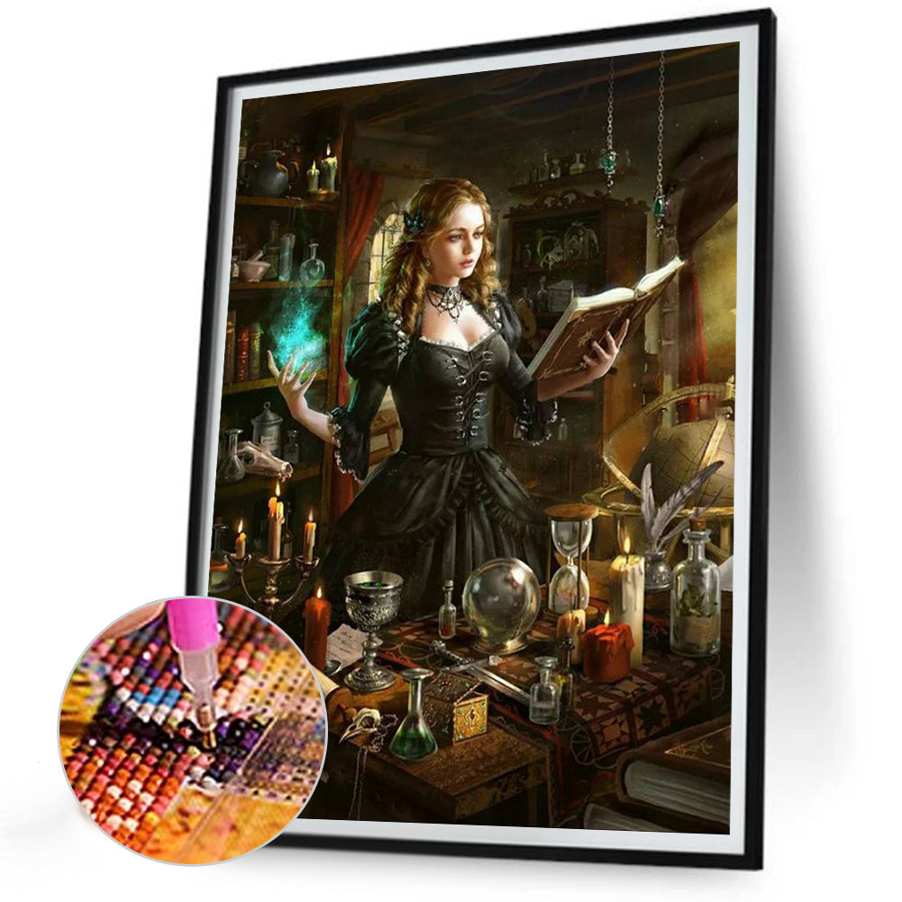 Magic Witch - Full Round Drill Diamond Painting 30*40CM