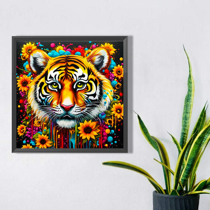 Sunflower Tiger - Full AB Square Drill Diamond Painting 40*40CM