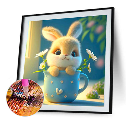 Cup Rabbit - Full AB Square Drill Diamond Painting 40*40CM