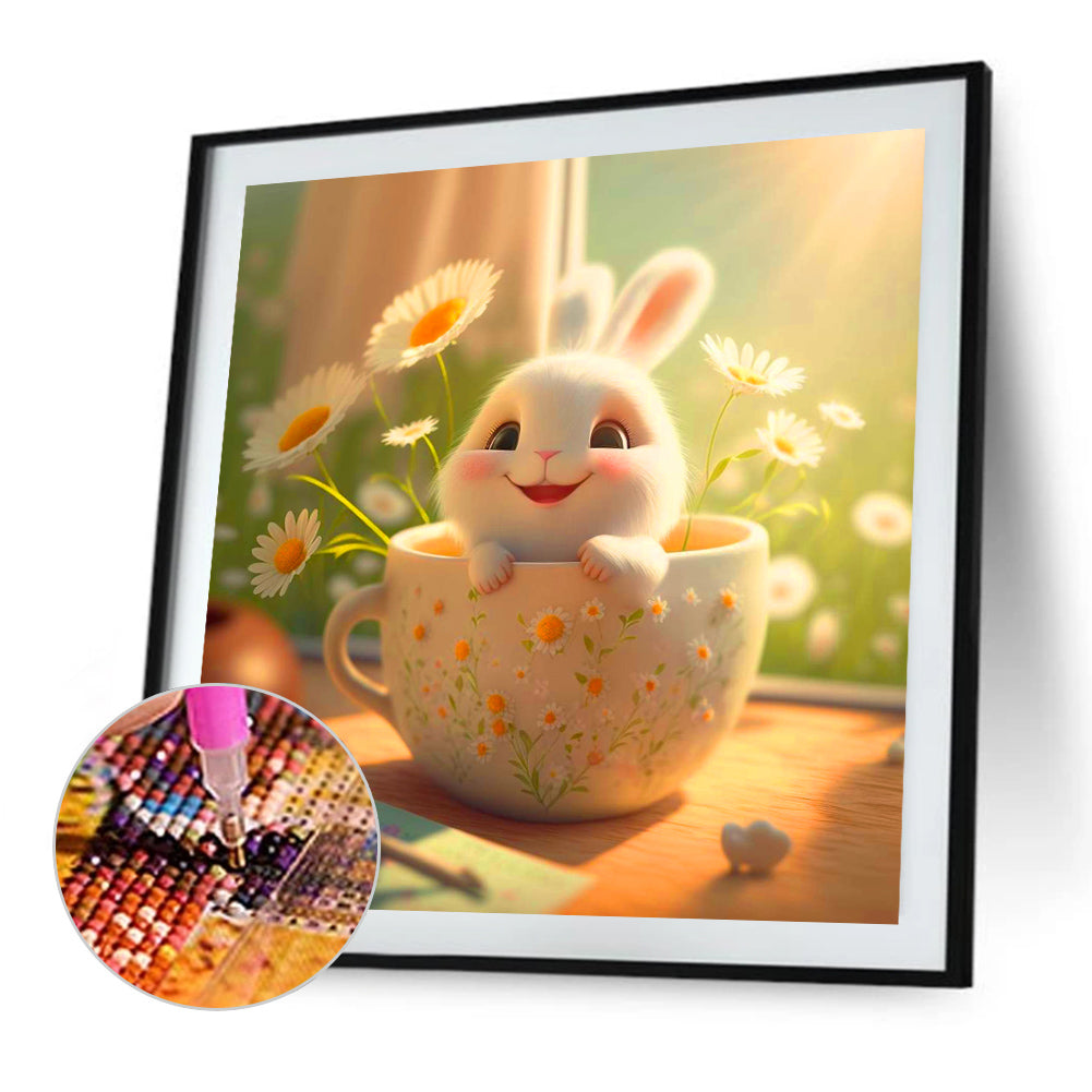 Cup Rabbit - Full AB Square Drill Diamond Painting 40*40CM