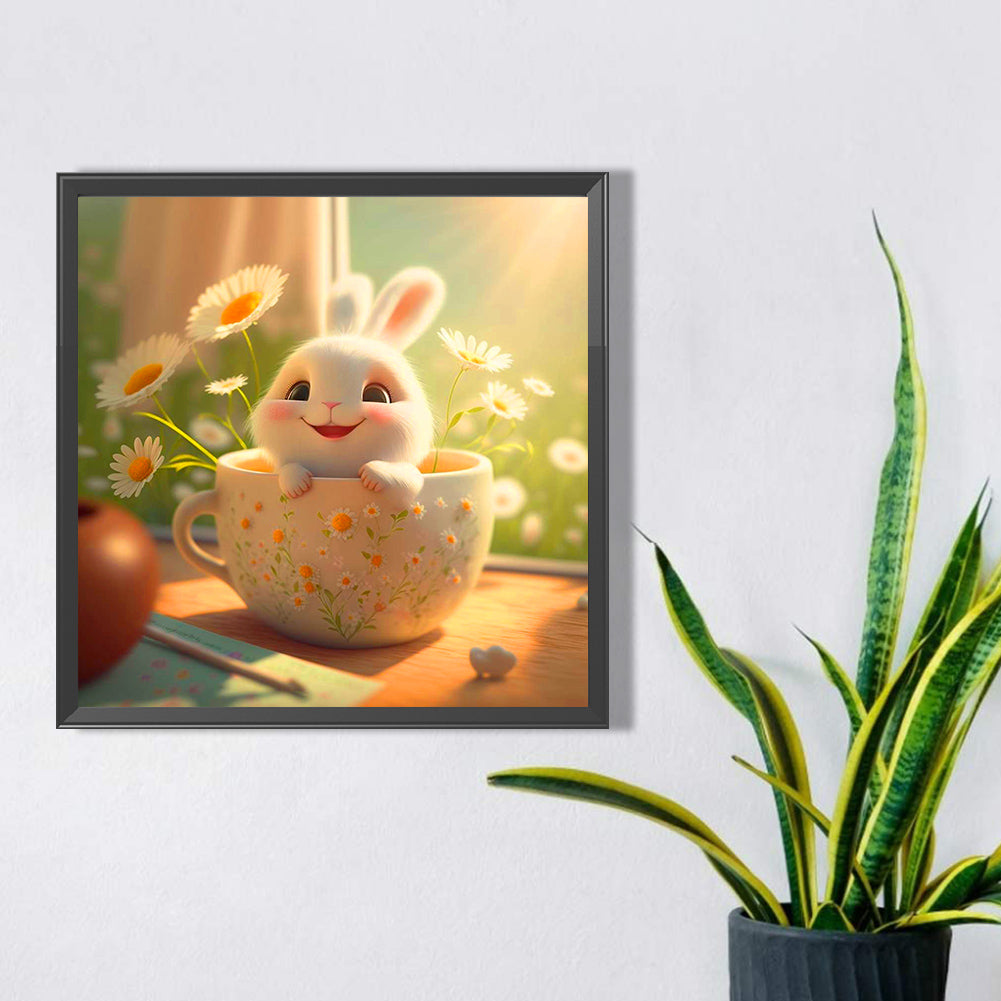 Cup Rabbit - Full AB Square Drill Diamond Painting 40*40CM