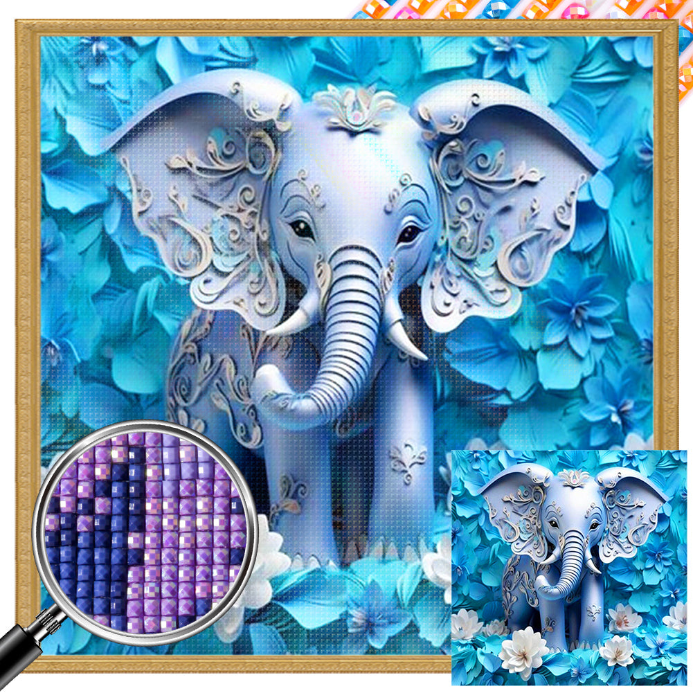 Relief Elephant - Full AB Square Drill Diamond Painting 40*40CM