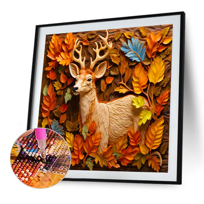 Embossed Elk - Full AB Square Drill Diamond Painting 40*40CM