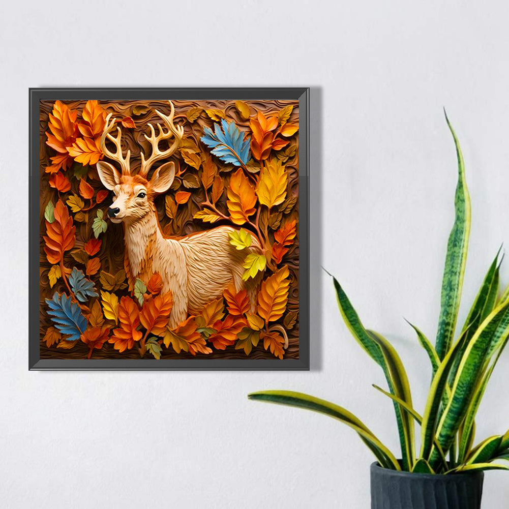 Embossed Elk - Full AB Square Drill Diamond Painting 40*40CM