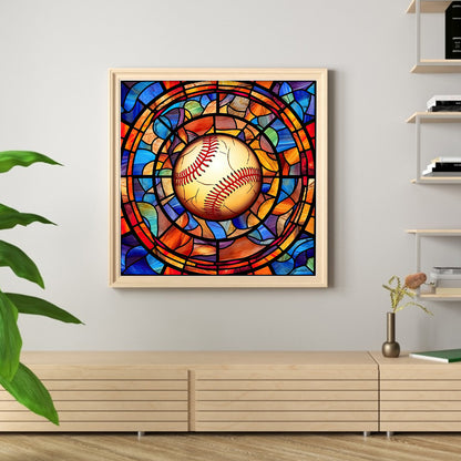 Glass Painting-Baseball - 11CT Stamped Cross Stitch 40*40CM