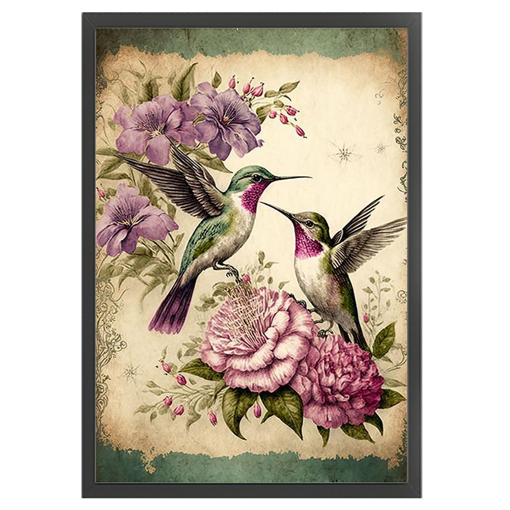 Hummingbirds And Flowers - 11CT Stamped Cross Stitch 40*60CM