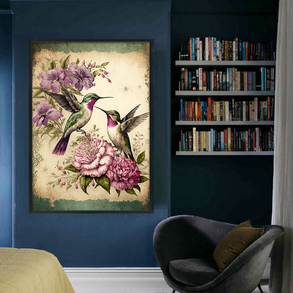 Hummingbirds And Flowers - 11CT Stamped Cross Stitch 40*60CM