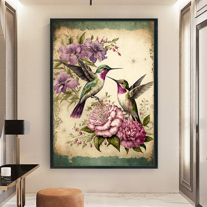 Hummingbirds And Flowers - 11CT Stamped Cross Stitch 40*60CM