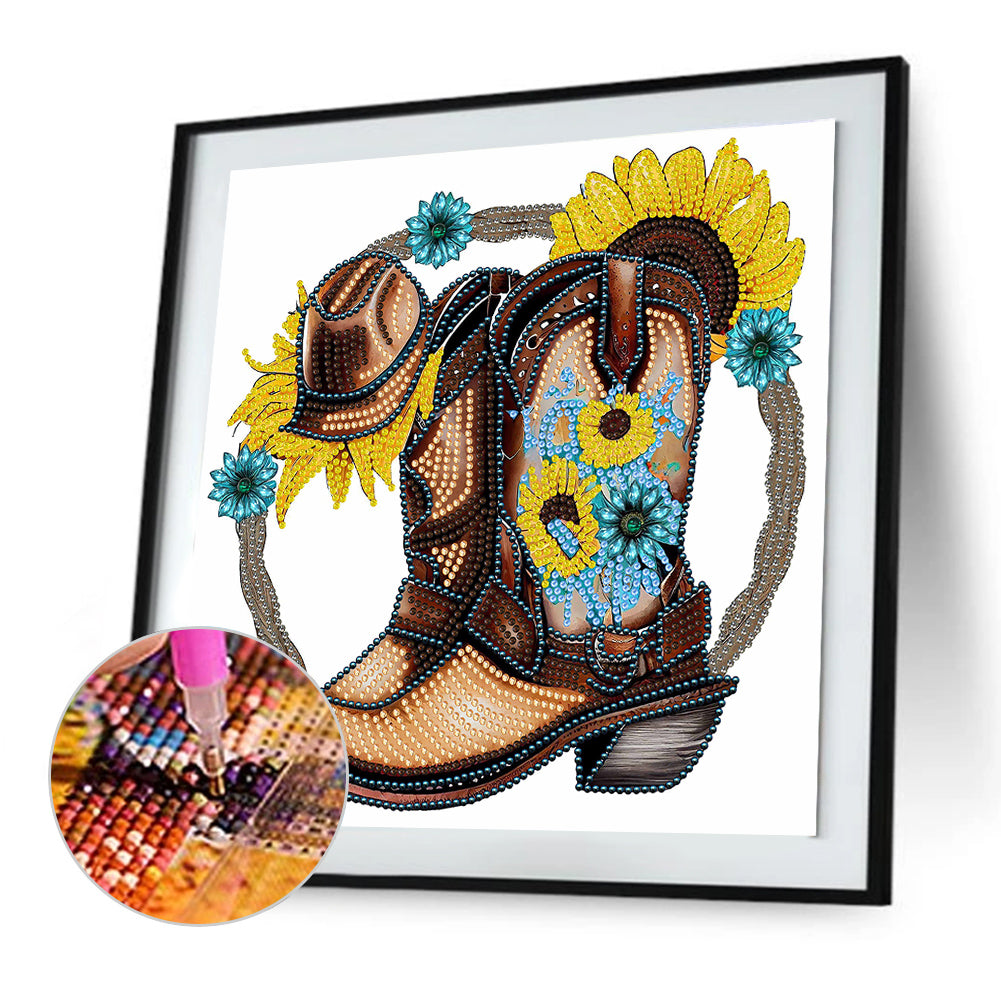 Cowboy Boots - Special Shaped Drill Diamond Painting 30*30CM