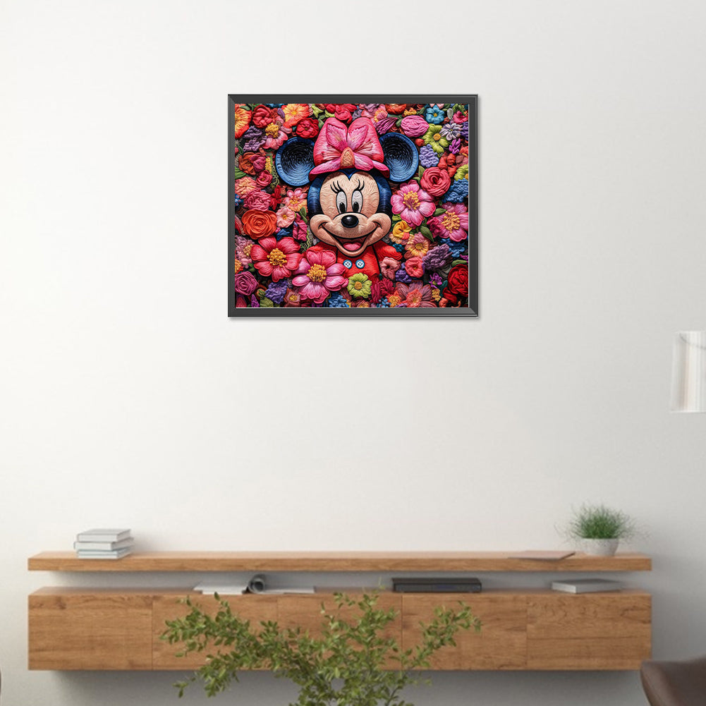 Mickey Mouse Minnie - Full Round Drill Diamond Painting 40*35CM