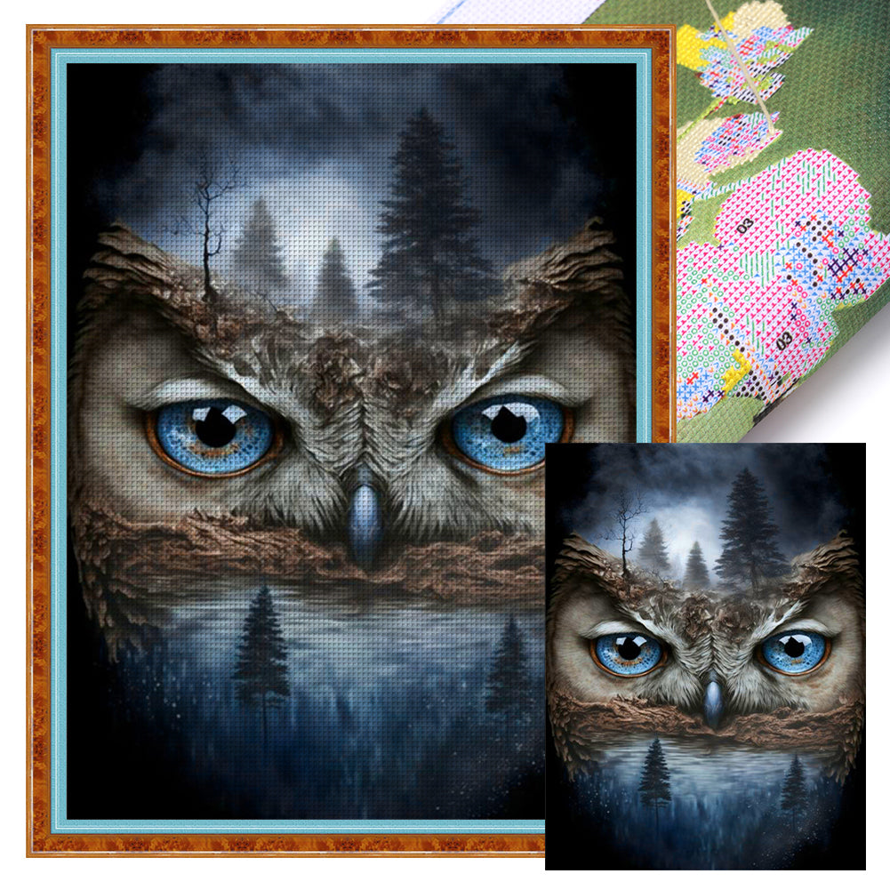 Owl In The Deep Forest - 11CT Stamped Cross Stitch 40*55CM