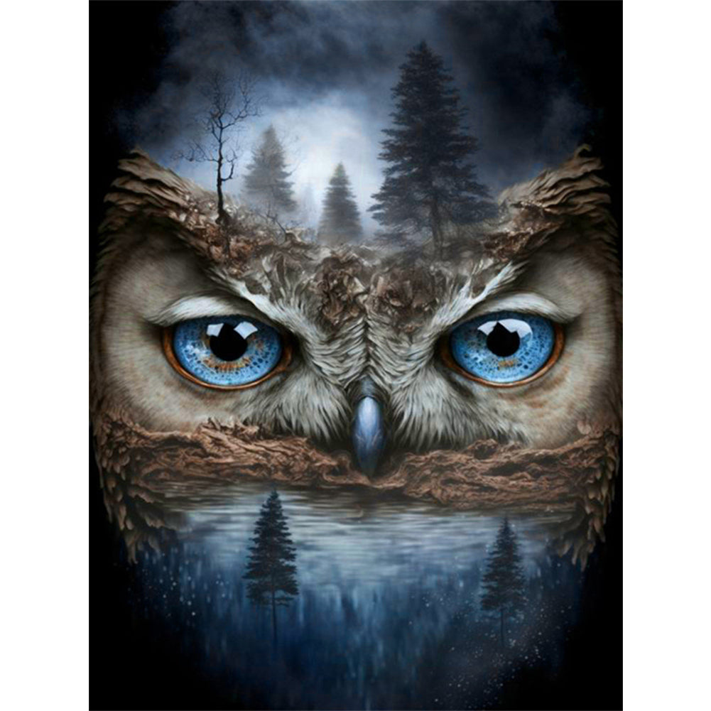 Owl In The Deep Forest - 11CT Stamped Cross Stitch 40*55CM