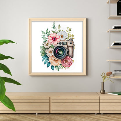 Flower Camera - 11CT Stamped Cross Stitch 50*50CM