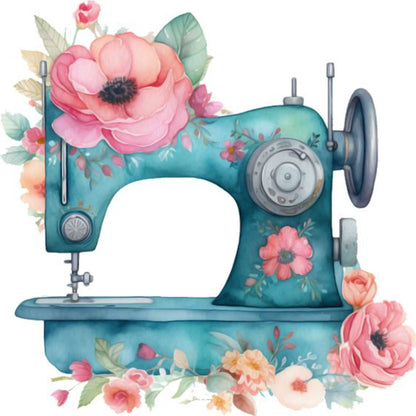 Flower And Plant Sewing Machine - 11CT Stamped Cross Stitch 50*50CM