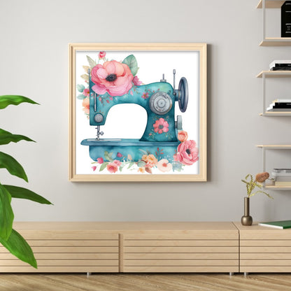 Flower And Plant Sewing Machine - 11CT Stamped Cross Stitch 50*50CM