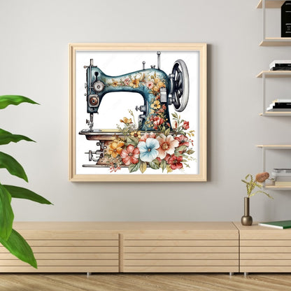 Flower And Plant Sewing Machine - 11CT Stamped Cross Stitch 50*50CM